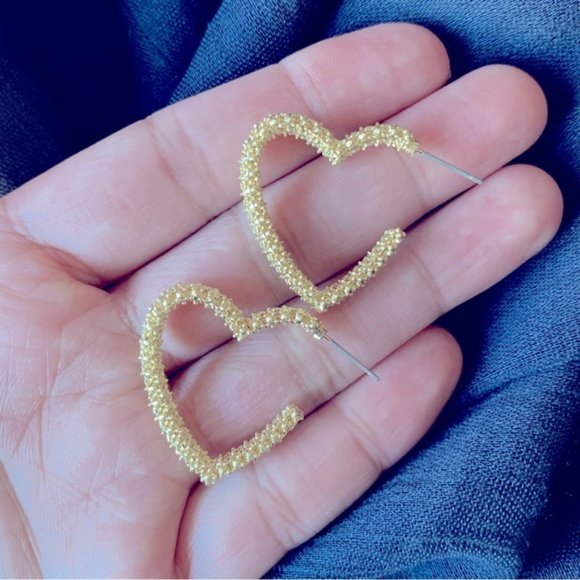 Heart Hoop Earrings - Picture 4 of 8